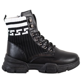 SHELOVET Modearbeiter mit Schnürung weiß schwarz