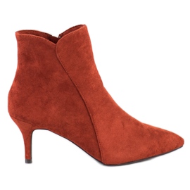 Kylie Wildlederstiefel auf einem Stilett braun orange