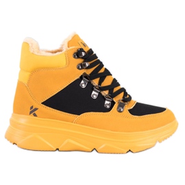 Kylie Leichte Sport-Trapper auf der Plattform schwarz gelb