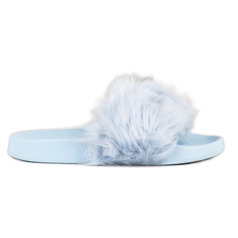 SHELOVET Gummipantoffeln mit Fell blau