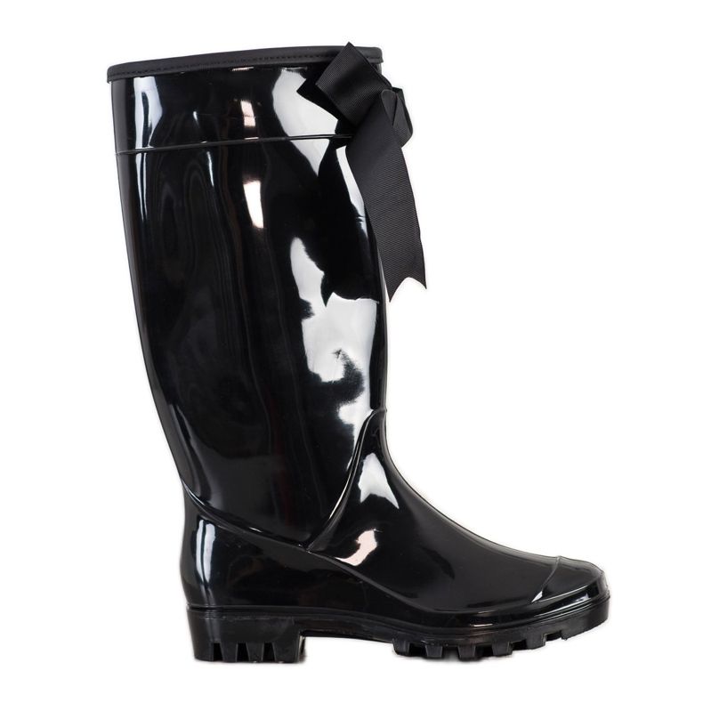 SHELOVET Lackierte Galoschen mit Schleife schwarz