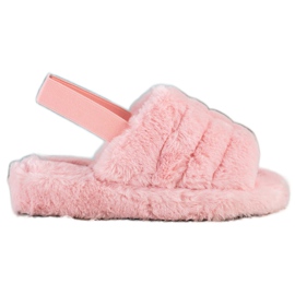 Seastar Warme Hausschuhe mit Fell rosa