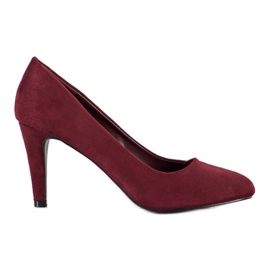 Renda Kastanienbraune Wildleder Pumps rot