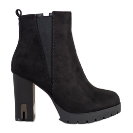 Super Mode Stiefel mit mattem Absatz schwarz