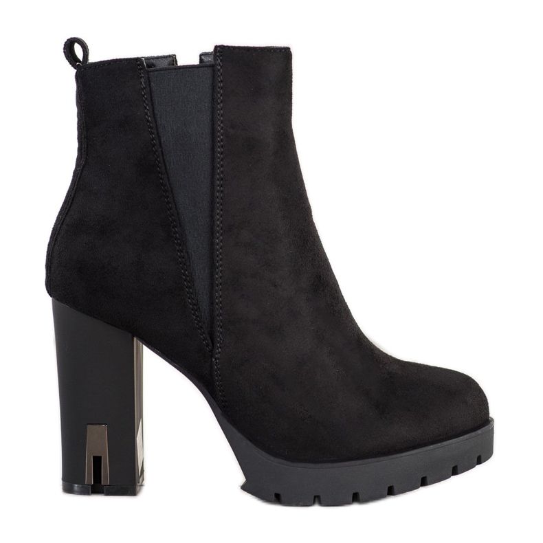 Super Mode Stiefel mit mattem Absatz schwarz