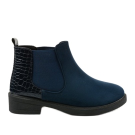 Herkrana flache Stiefel aus Wildleder in Marineblau