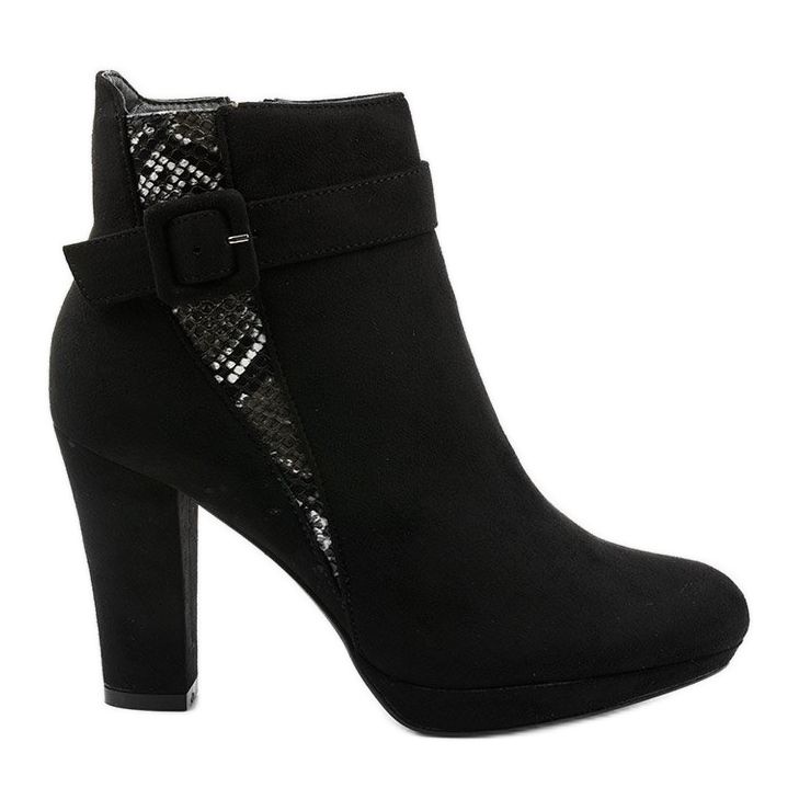 Schwarze Stiefel am Pfosten mit Lysianassa Öko-Wildleder