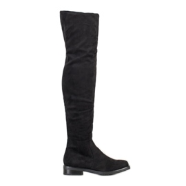 Kayla Overknee-Stiefel aus Wildleder schwarz
