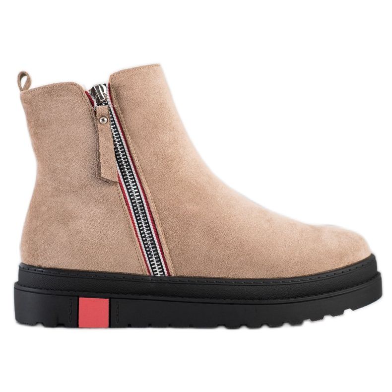 Seastar Stiefel auf der schwarzen Plattform beige