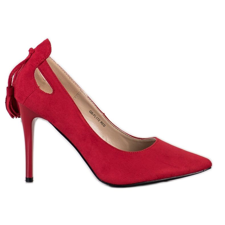 Goodin Stylische Stilettos mit Fransen rot