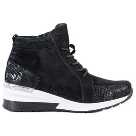 Filippo Schnürstiefel aus Leder schwarz