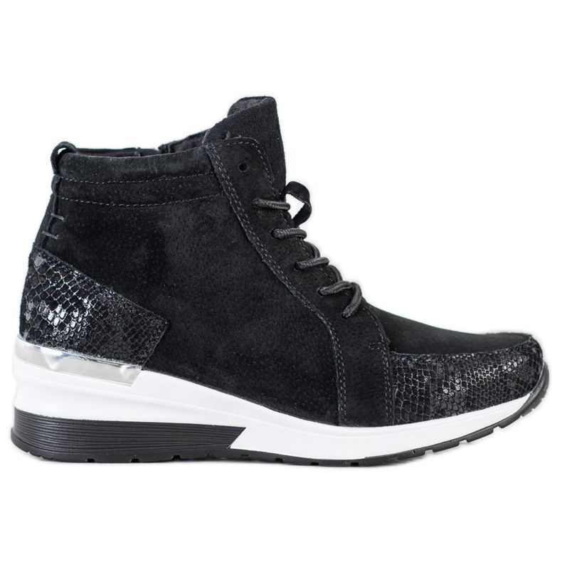 Filippo Schnürstiefel aus Leder schwarz