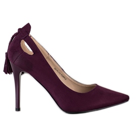 Goodin Stylische Stilettos mit Fransen lila