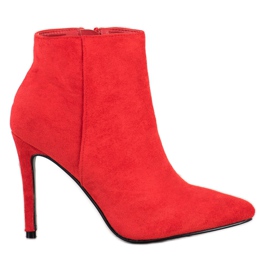 Small Swan Stylische Stiefel auf einem hohen Absatz rot