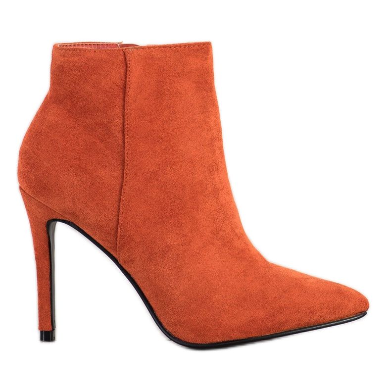 Small Swan Stylische Stiefel auf einem hohen Absatz orange