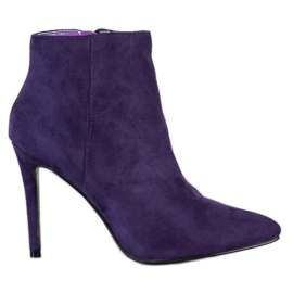Small Swan Stylische Stiefel auf einem hohen Absatz lila