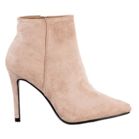 Small Swan Stylische Stiefel auf einem hohen Absatz beige