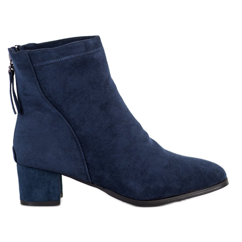 Sabatina Marineblaue Stiefel auf einer Säule