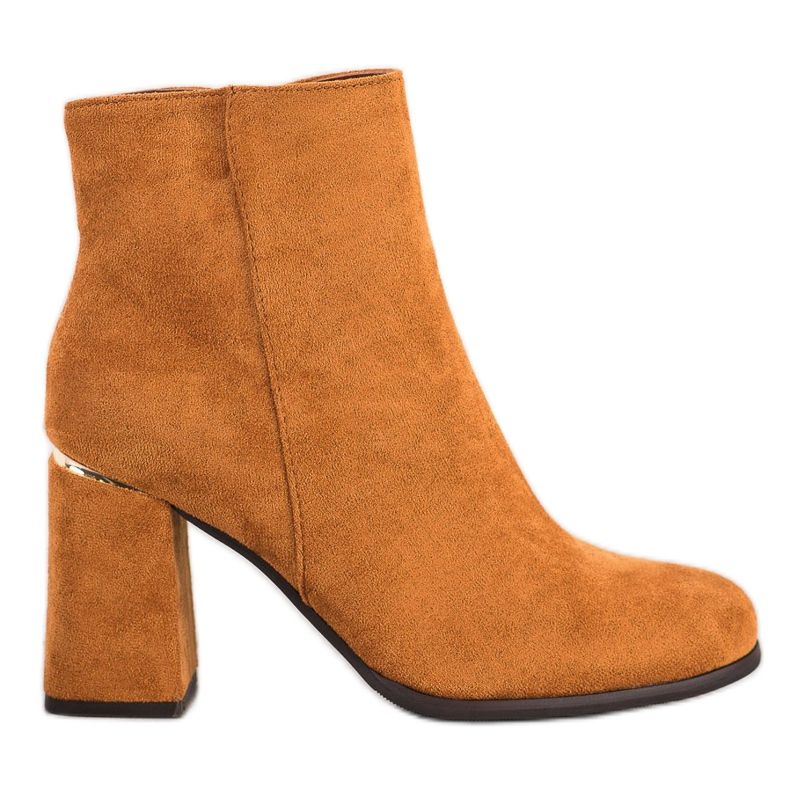 SHELOVET Stiefel mit goldenem Einsatz braun