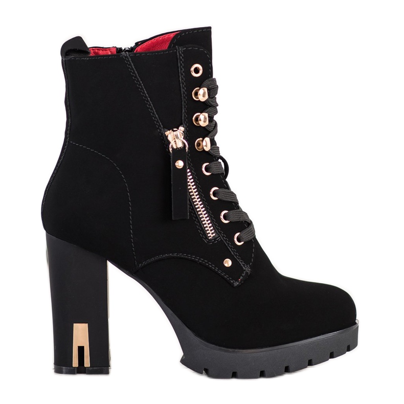 Super Mode Modische Stiefel mit hohen Absätzen schwarz