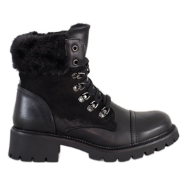 Super Mode Warme, gebundene Stiefel schwarz