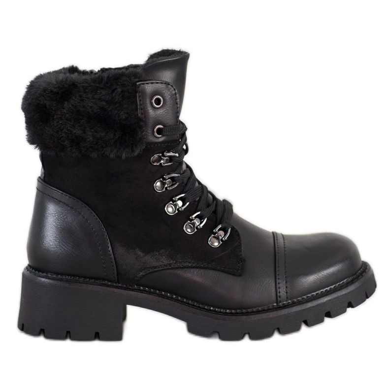 Super Mode Warme, gebundene Stiefel schwarz