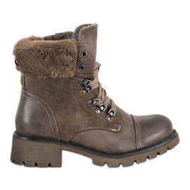 Super Mode Warme, gebundene Stiefel grau