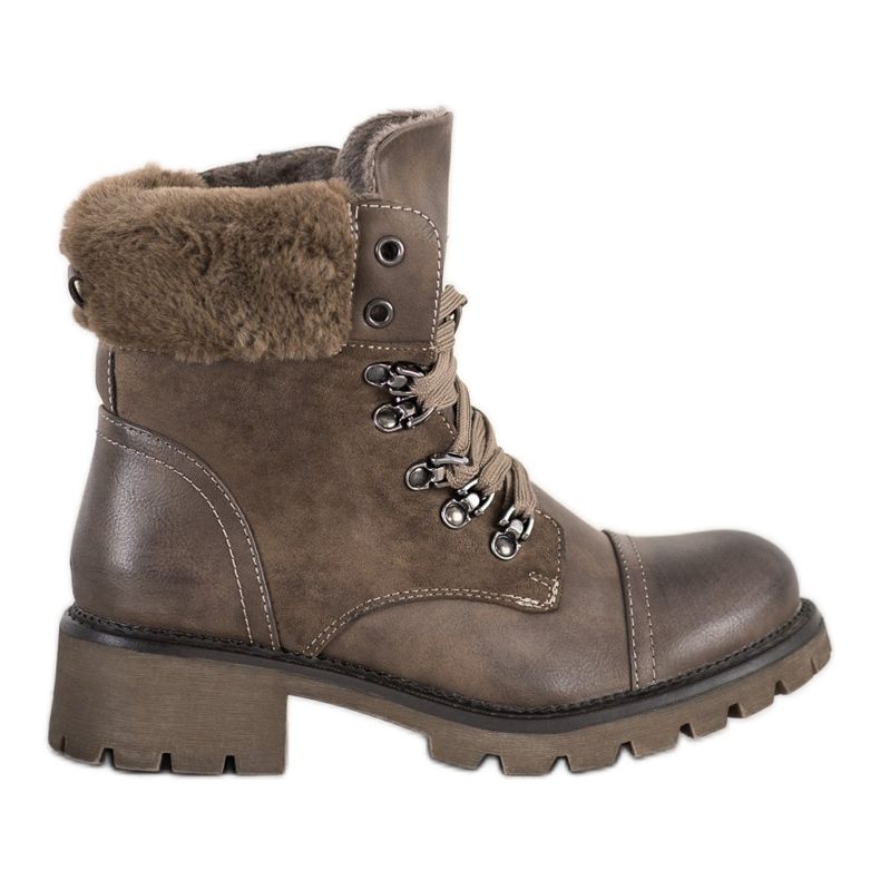 Super Mode Warme, gebundene Stiefel grau