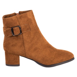 Sabatina Kamelstiefel mit Schnalle braun mehrfarbig