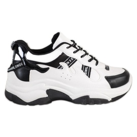 SHELOVET Bequeme Sneakers aus Öko-Leder weiß schwarz