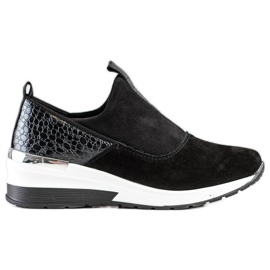 Filippo Slip-On-Turnschuhe aus Leder schwarz