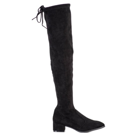 SHELOVET Overknee-Stiefel auf niedrigem Pfosten schwarz