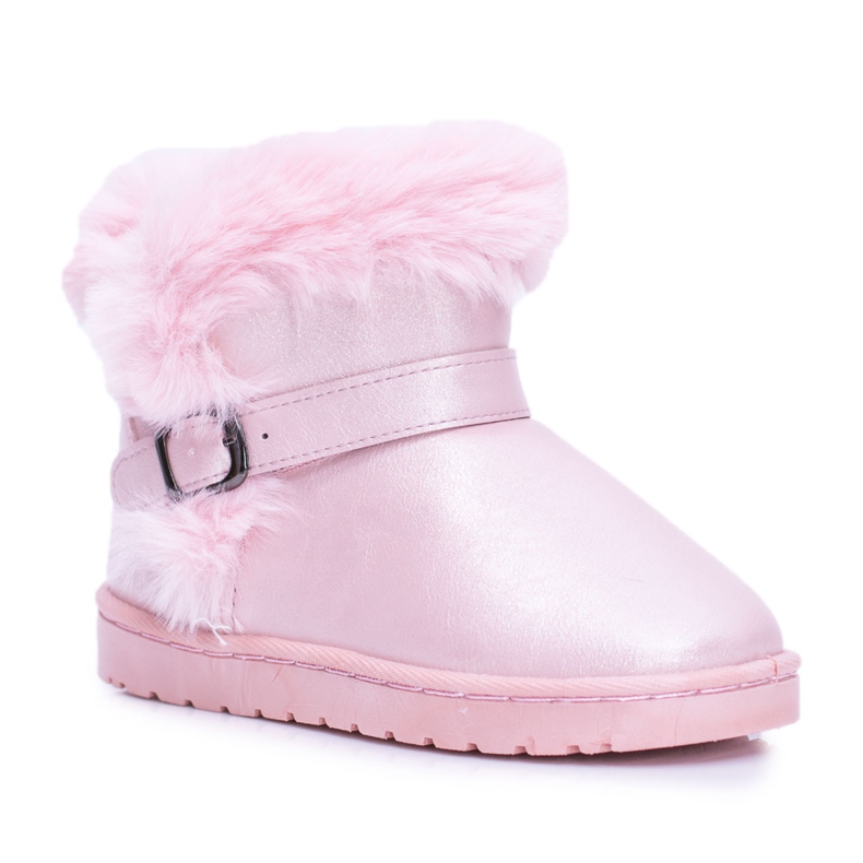 BUGO Warme Kinder-Schneestiefel mit Pelz Rosa JellyBeans