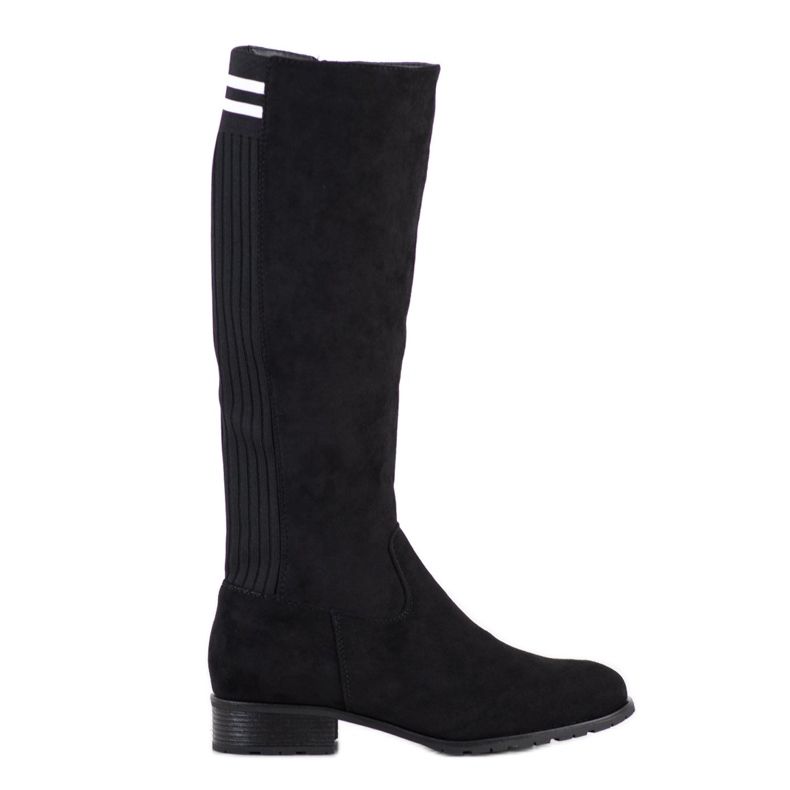 SHELOVET Bequeme Wildlederstiefel schwarz