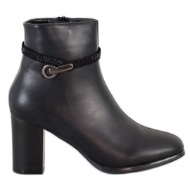 Sabatina Elegante Stiefel mit Ziergürtel schwarz
