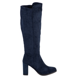 Sabatina Stiefel aus Wildleder in Marineblau
