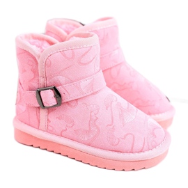 Apawwa Schneestiefel für Kinder mit Fell Pink Kawai rosa