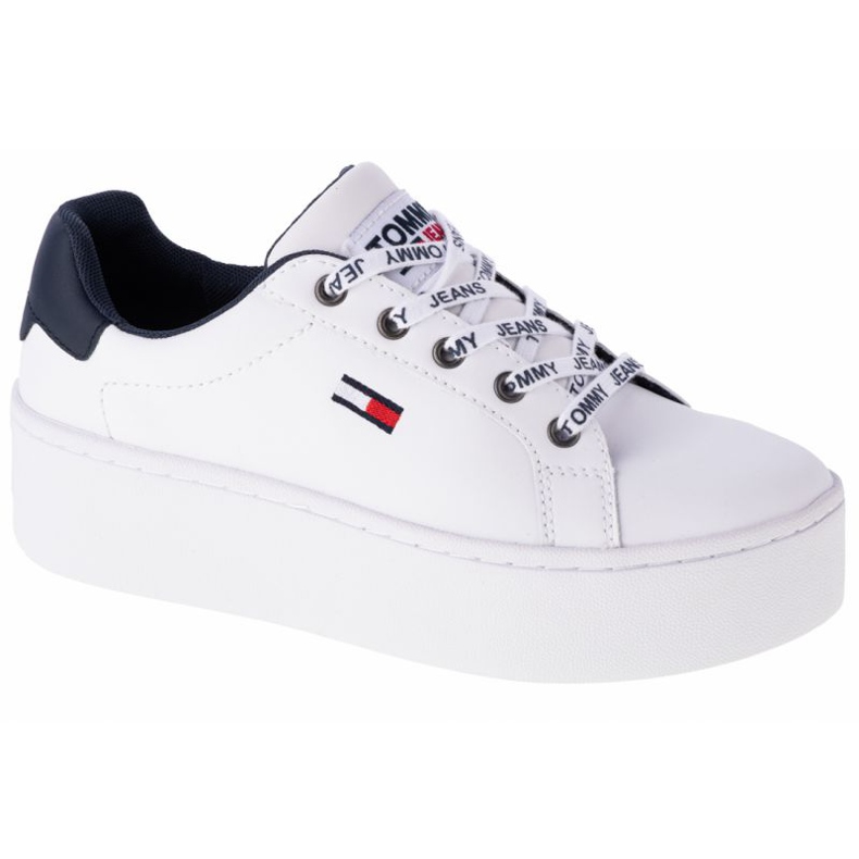 Tommy Hilfiger Iconic Leather Flatform Schuhe in EN0EN01113-YBR weiß