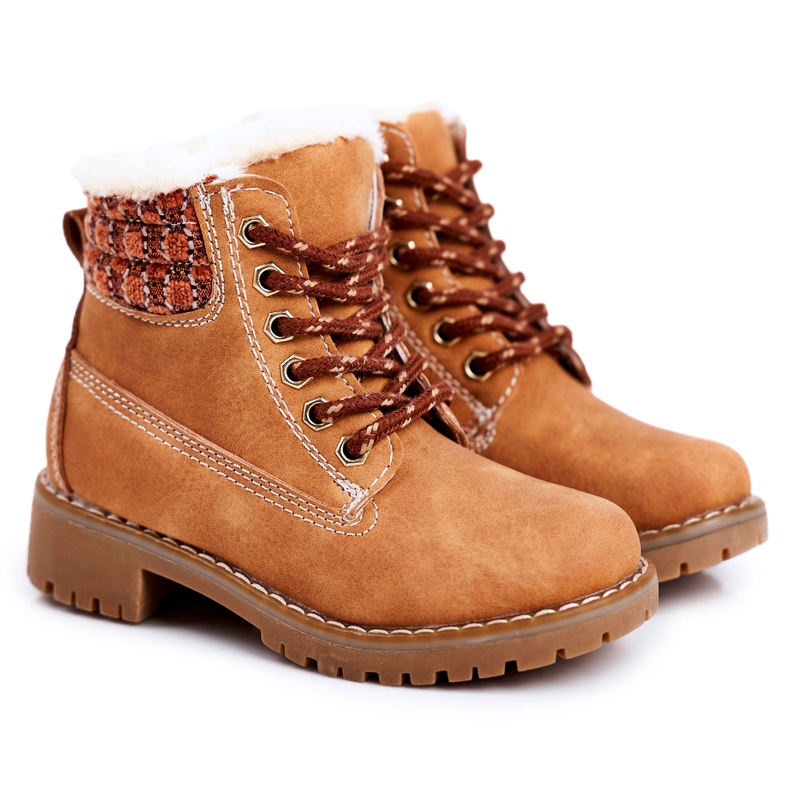 Apawwa Warme Kinderstiefel Traperki Beżowe Forest beige braun