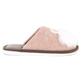 Bona Warme Hausschuhe mit Applikation beige weiß braun rosa