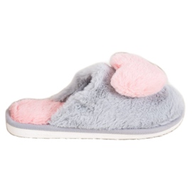 Bona Hausschuhe mit Herz rosa grau