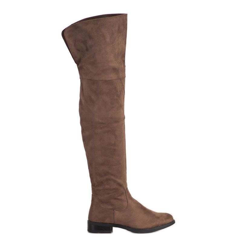 SHELOVET Stylische Overknee-Stiefel braun