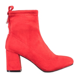 Fashion Slip-on-Stiefel rot