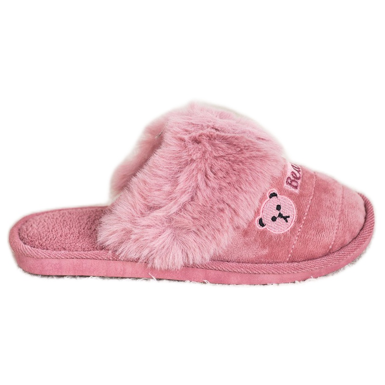 Bona Hausschuhe mit Bärenfell rosa