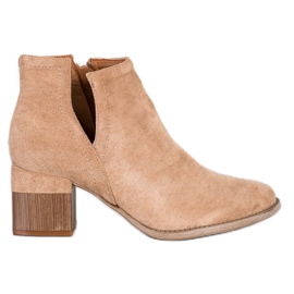 Bella Paris Wildlederstiefeletten mit Schnitt beige