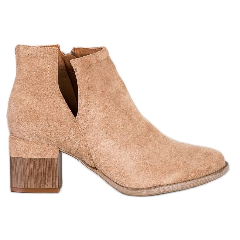 Bella Paris Wildlederstiefeletten mit Schnitt beige