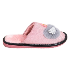 Bona Stilvolle Hausschuhe mit Applikation rosa