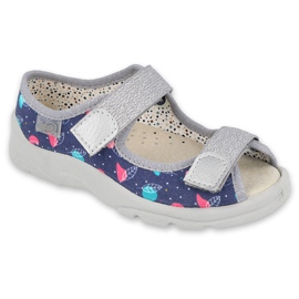 Befado Kinderschuhe 869X144 marineblau rosa grau