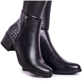 PJ1 Warme Stiefel für Damen mit hohem Absatz Animal Print Black Confidence schwarz