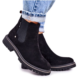 PJ1 Warme Chelsea-Stiefel für Damen Schwarze Wildleder-Reisestiefel